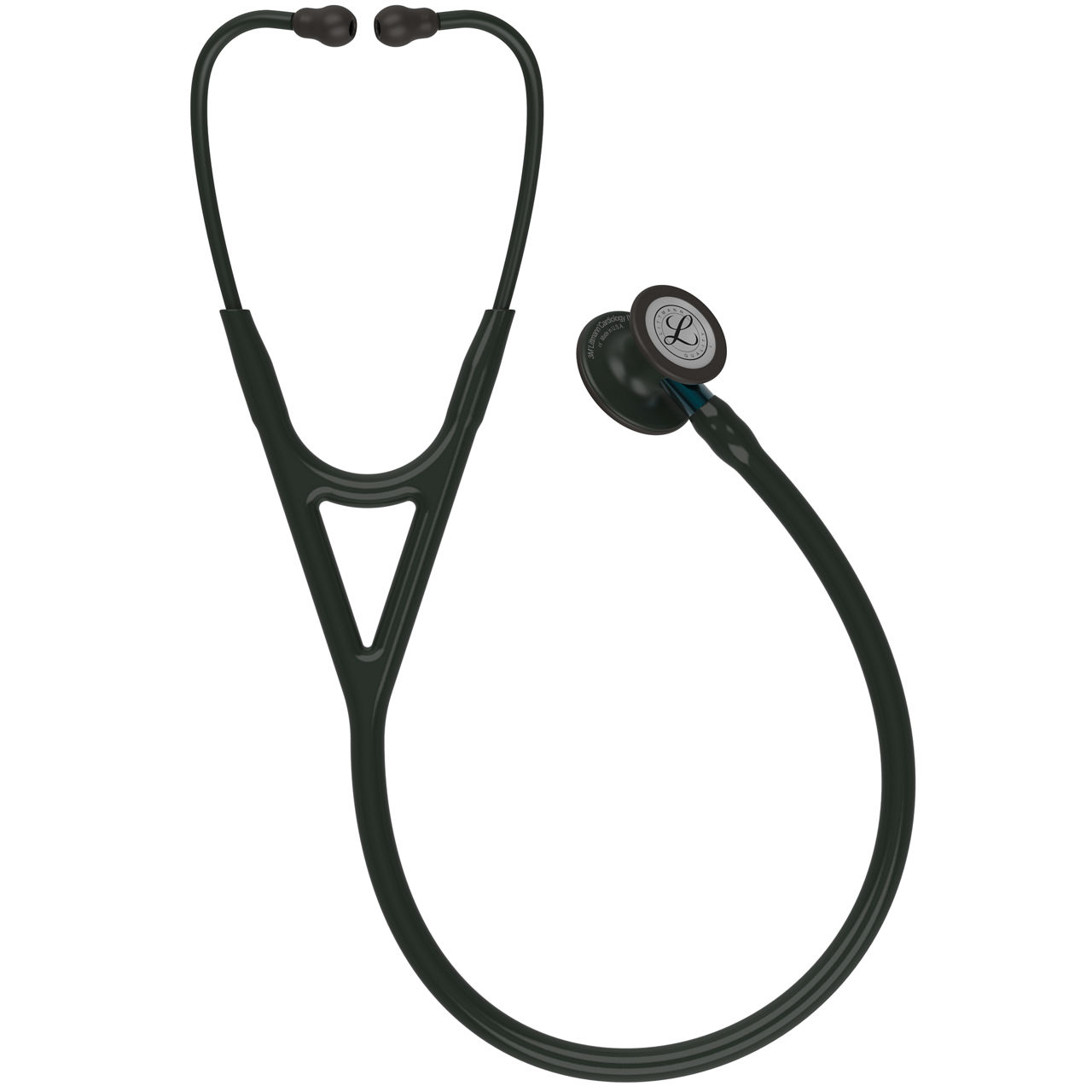 3M Littmann Cardiology IV Black Finish Chestpiece, Black Tube, Blue Stem