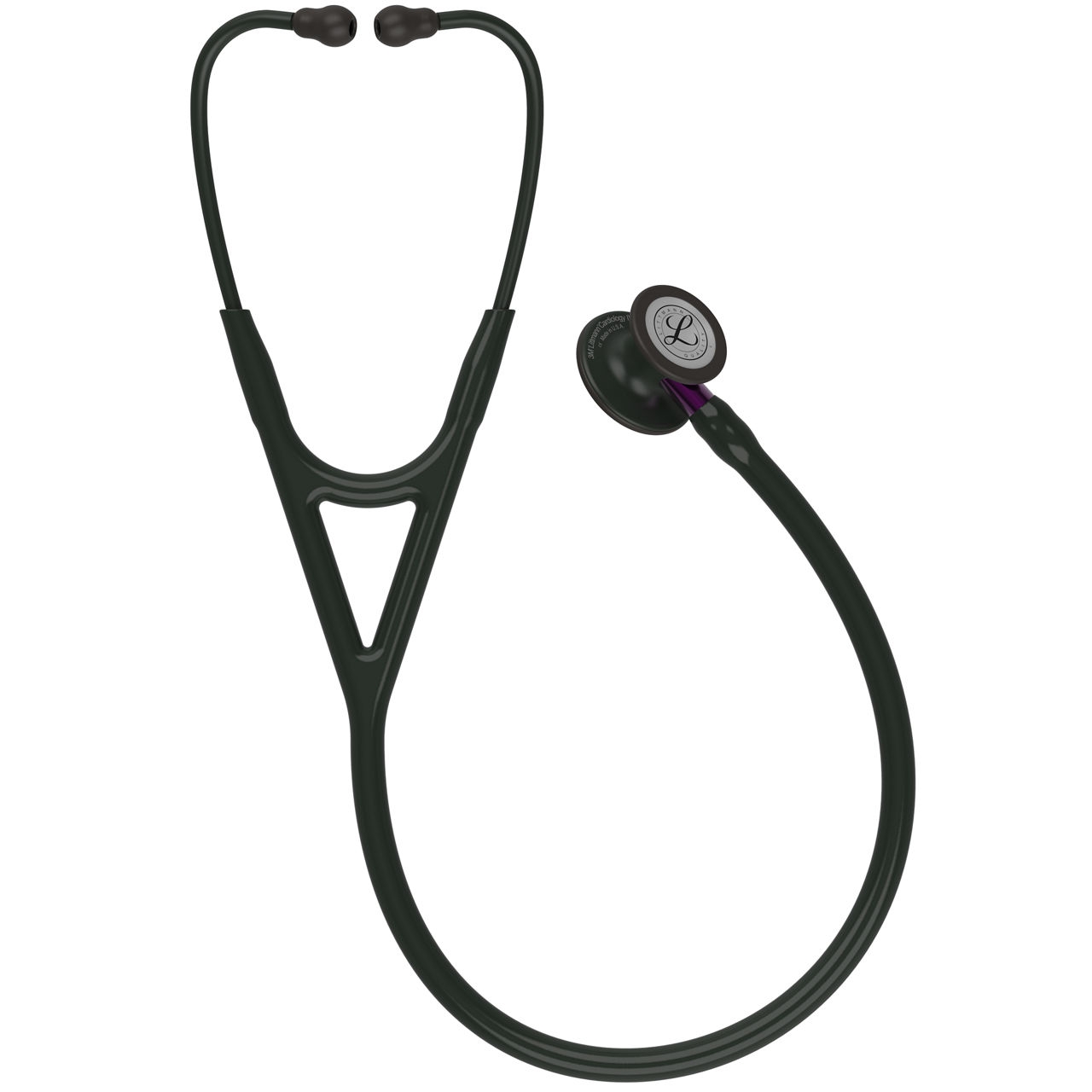 3M Littmann Cardiology IV Black-Finish Chestpiece, Black Tube, Violet Stem