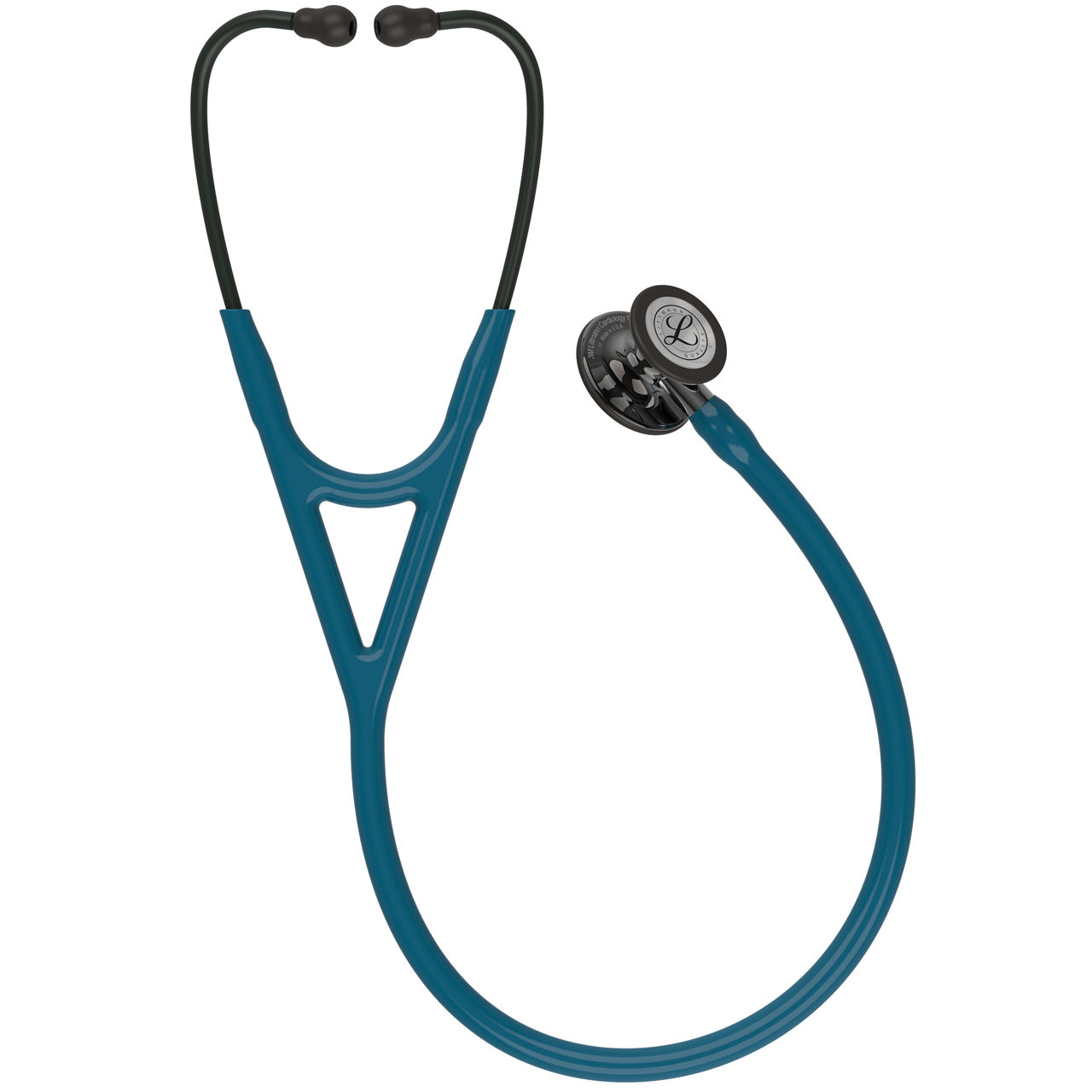 3M Littmann Cardiology IV High Polish Smoke Chestpiece, Carribean Blue Tube And Mirror
