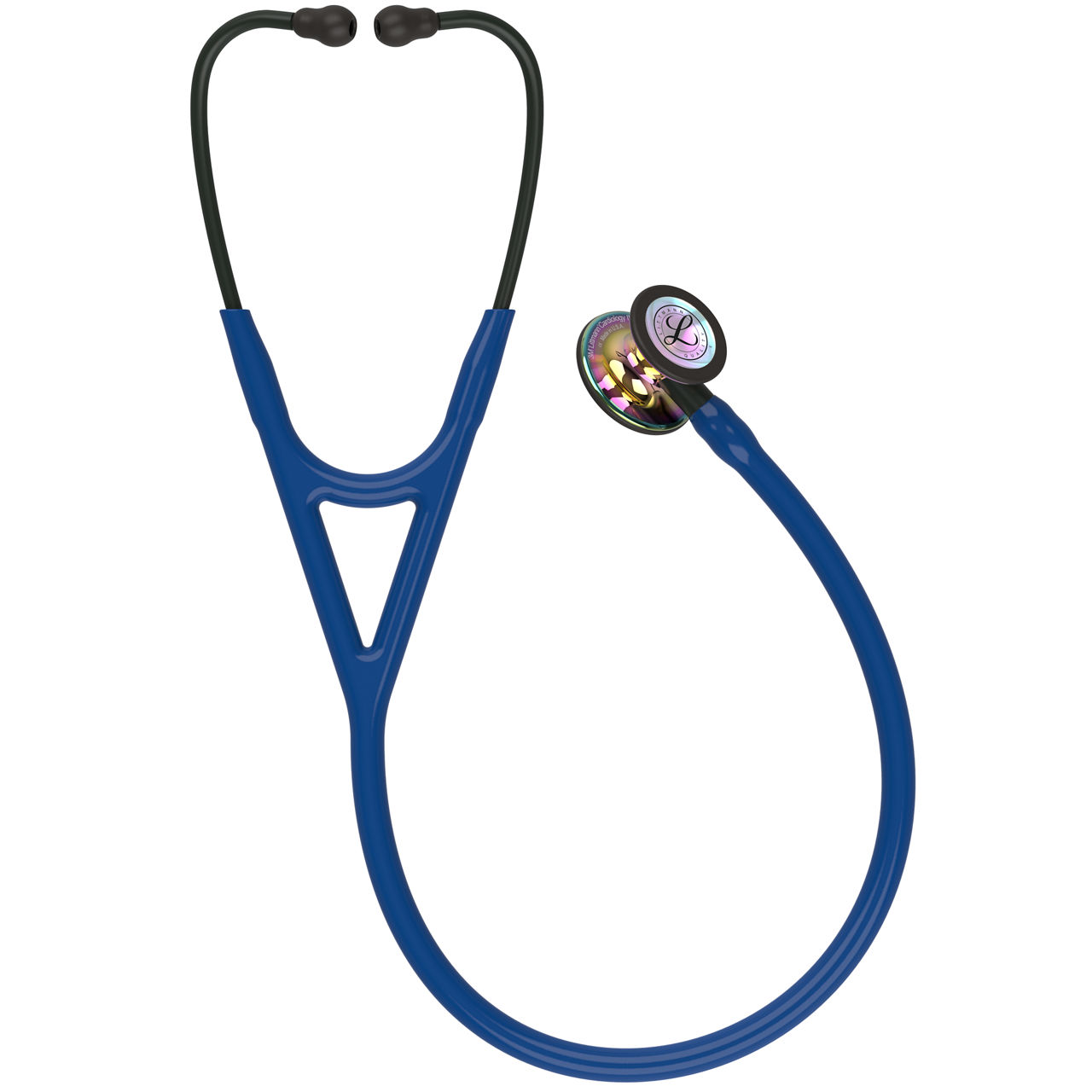 3M Littmann Cardiology IV High Polish Rainbow Chestpiece, Navy Tube, Black Stem And Headset